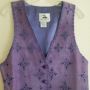 Purple  leather, suede vest.